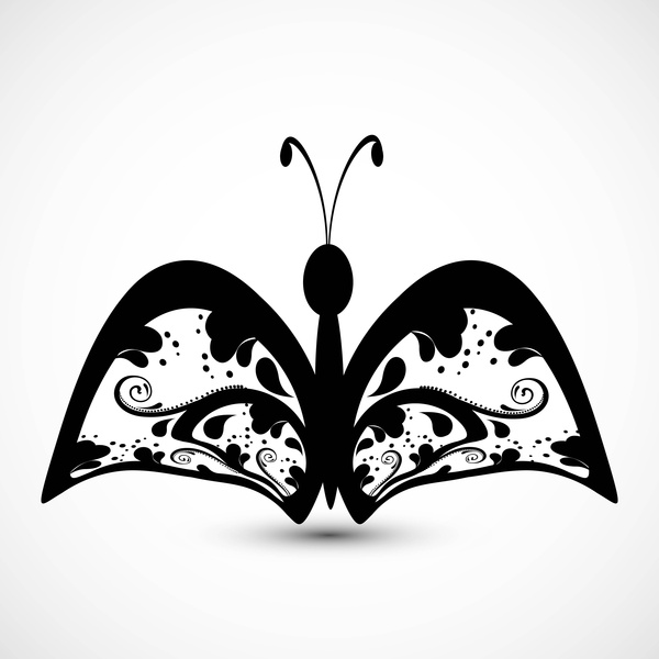 fundo de vector de estilos artísticos de borboleta