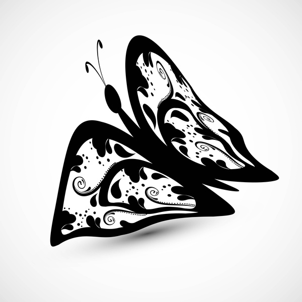 kupu-kupu gaya seni vector latar belakang