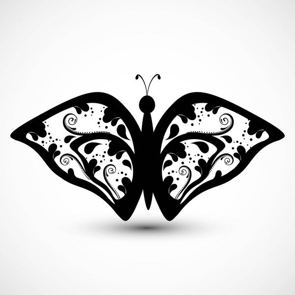 fundo de vector de estilos artísticos de borboleta