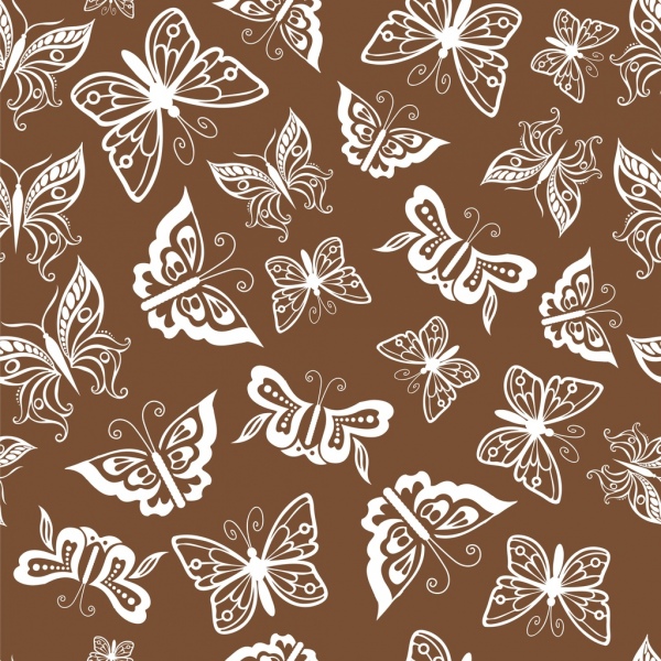 Schmetterling Hintergrund wiederholen flache weiße Symbole
