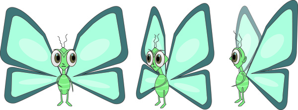 desain karakter kupu-kupu