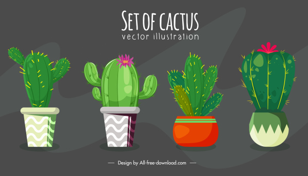 cactus houseplant latar belakang desain handdrawn klasik