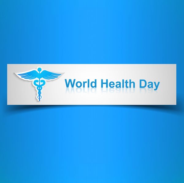 ilustração de fundo colorido lindo mundo saúde dia do símbolo de caduceu médico