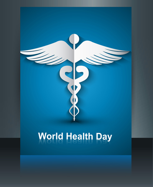 lambang kedokteran simbol brosur warna-warni template dunia kesehatan hari refleksi desain vektor
