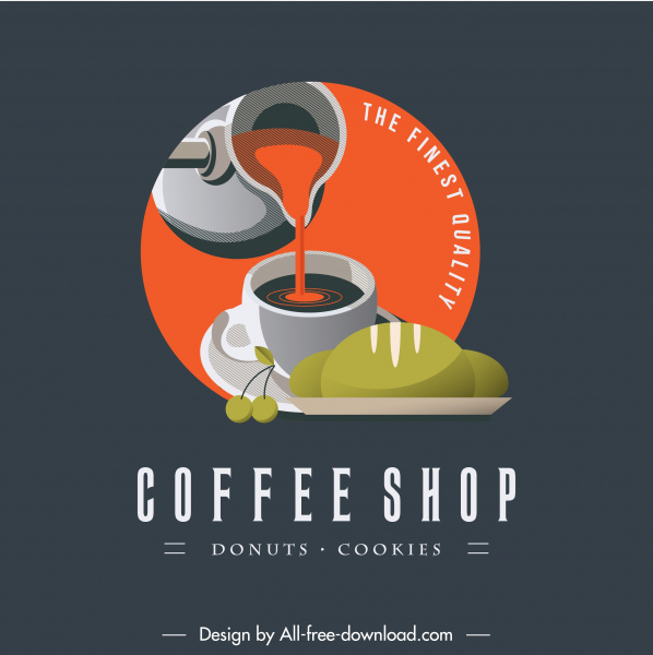 café tienda logotipo tipo de movimiento diseño colorido clásico