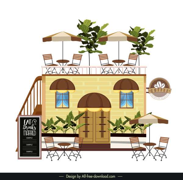Cafeteria Architektur Vorlage modernen outdoor-Ausstattung