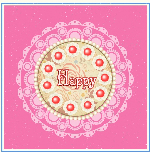 Kuchen Hintergrund flacher Kreis rosa Design