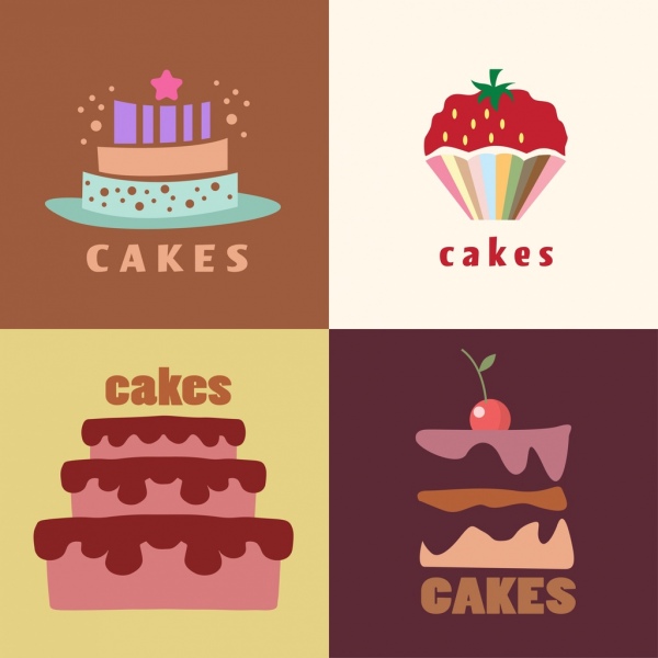 케이크 배경 설정 다양 한 다채로운 개체 장식