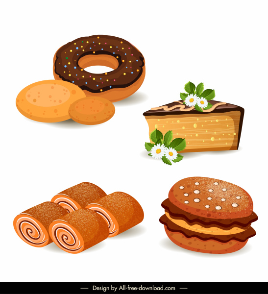 ケーキ パイ アイコン クラシック色の図形のデザイン