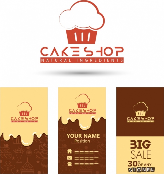 logotipo de loja de bolo fundo promocional diversos