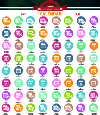 Vektor-Kalender Symbole
