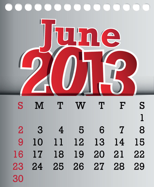 immagine vettoriale calendario giugno13 design