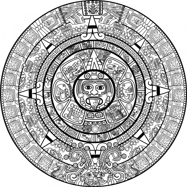 calendario mayan arte vectorial libre
