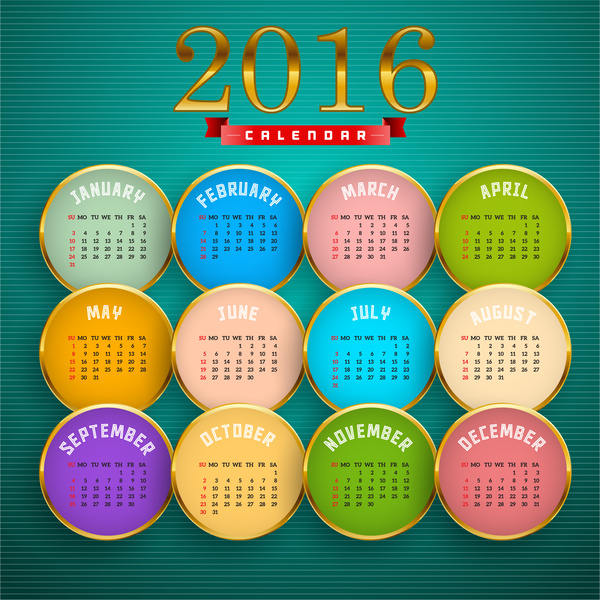 日曆2016範本