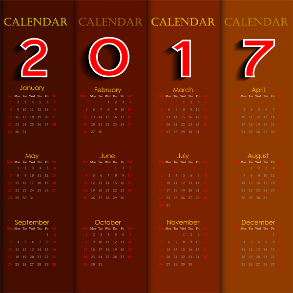 Kalender 2017 template