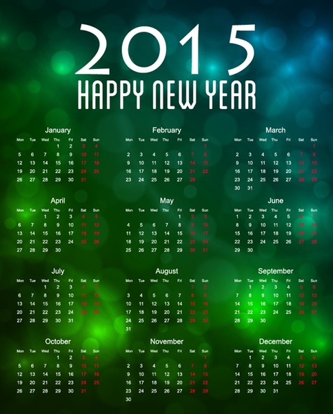 calendar15 con sfondo bokeh vettore immagine