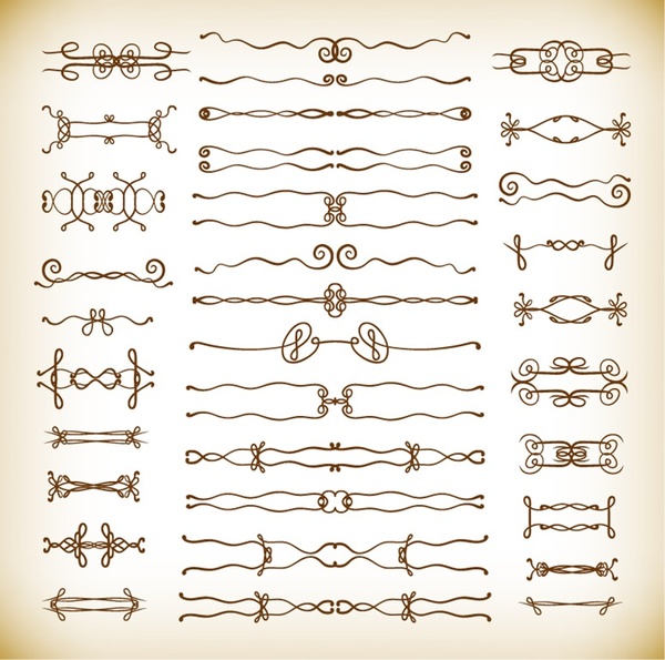 Calligraphic Design Elements And Page Decoration Vector Set Calligraphic Design Elements And Page Decoration Vector Set