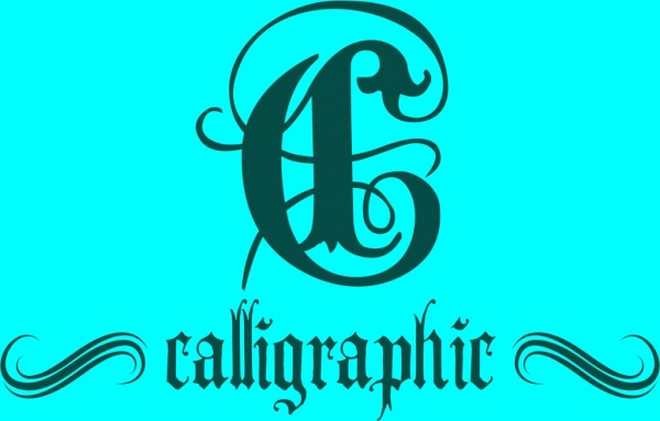 Kaligrafi simgesi tasarım klasik eğriler stili