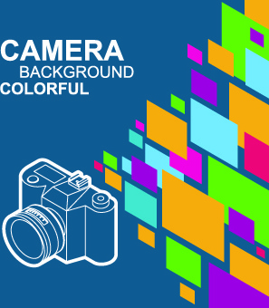 cámara con el vector de colores de fondo