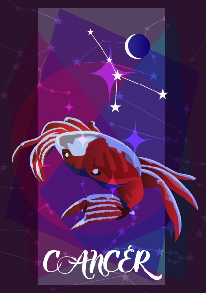巨蟹星座紅色蟹圖標3D設計