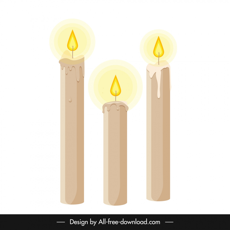 Icono decorativo a la luz de las velas Diseño clásico elegante