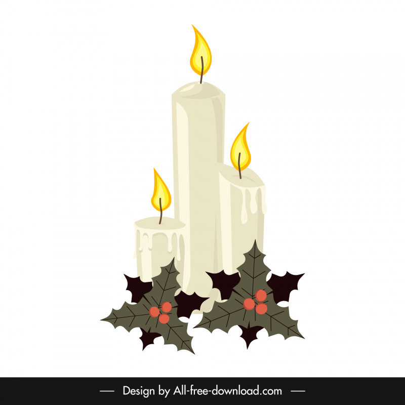 촛불 빛 크리스마스 디자인 요소 우아한 클래식 디자인