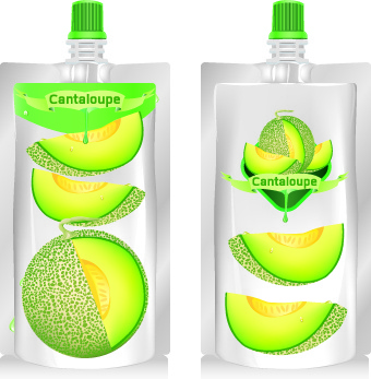 bebidas de melón con vector de embalaje 2