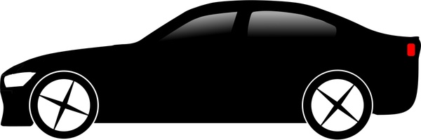 Mobil desain sketsa ilustrasi dengan gaya silhouette