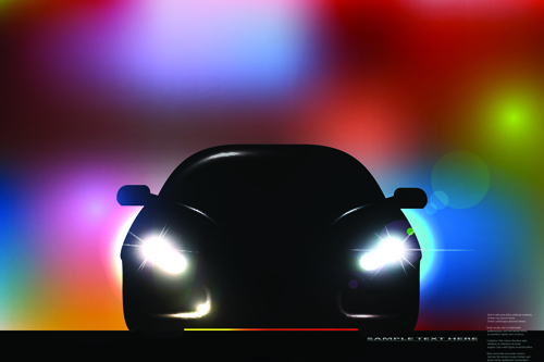 車の照明の背景のベクトル