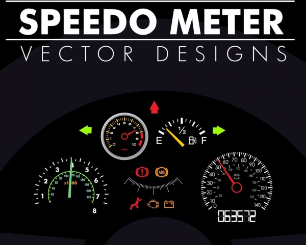 Mobil speedometer ikon desain gelap modern