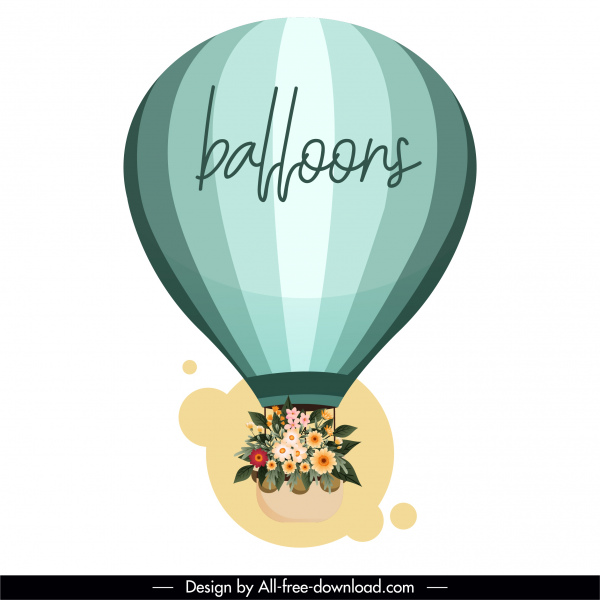 kartu latar belakang terbang bunga Ballon dekorasi