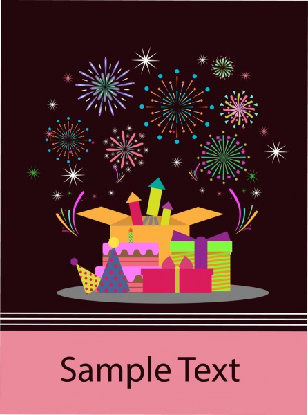 carta copertina priorità bassa colorata presenta ornamento di fuochi d'artificio