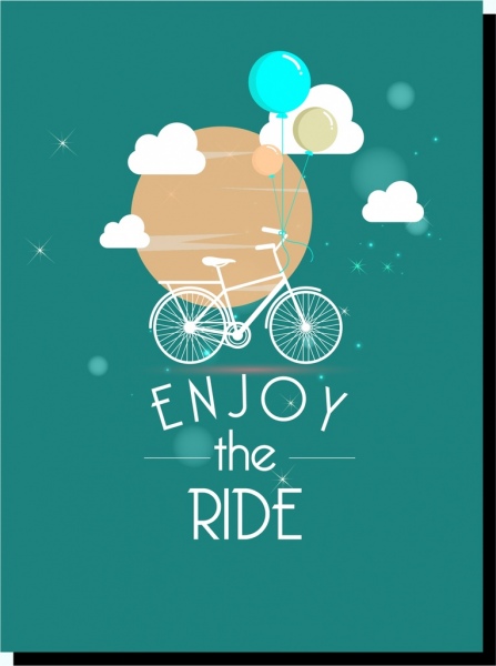 بطاقة تغطية دراجات خلفية الديكور البالونات كائن عائم