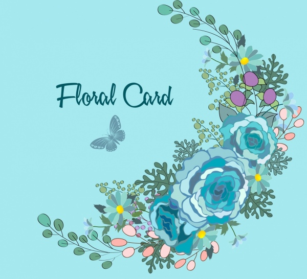 بطاقة غطاء قالب الزهور الملونة الديكور