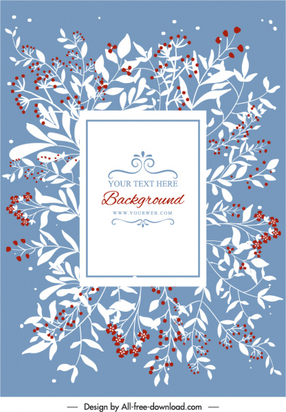 modelo de capa de cartão elegante decoração floral clássica brilhante