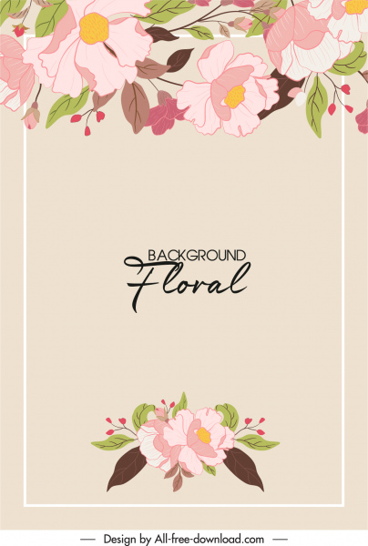 Kartencover-Vorlage elegante klassische handgezeichnete blühende Flora
