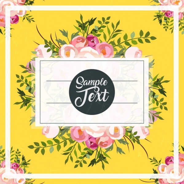 카드 표지 템플릿을 여러 꽃 장식 클래식 디자인