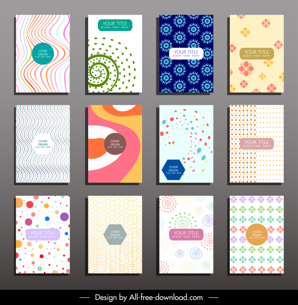 dekorasi warna-warni abstrak kartu penutup templates