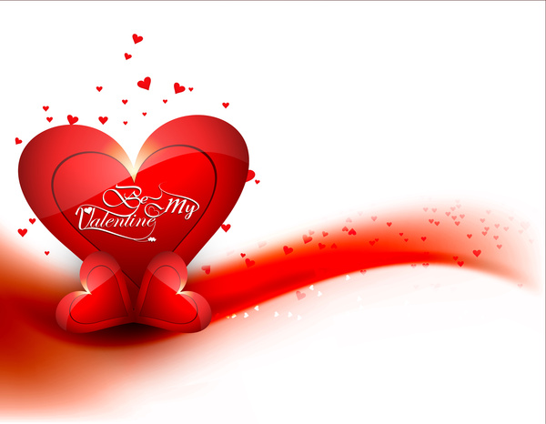 Karte für Valentinstag Herzen bunten Vektor-design