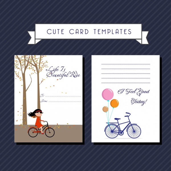 карточки Шаблоны Осенний фон велосипедов орнамент
