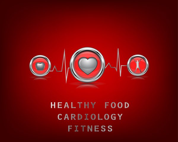 Kardiologie Fitness Promotion Banner mit EKG-Darstellung