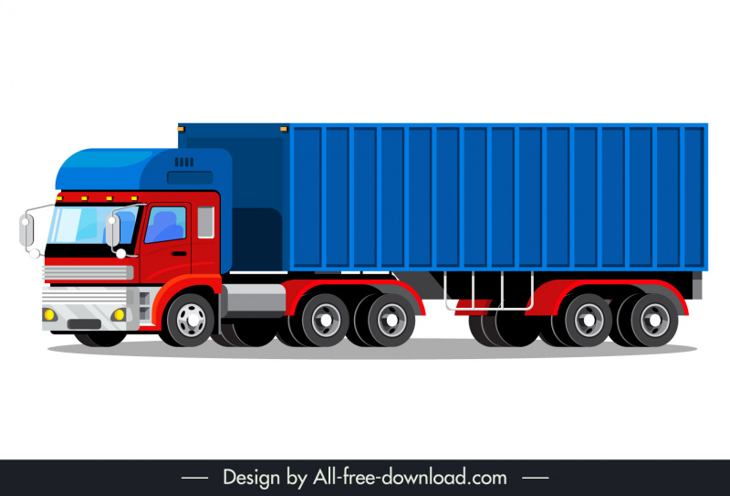 ikon truk kontainer kargo sketsa 3d modern