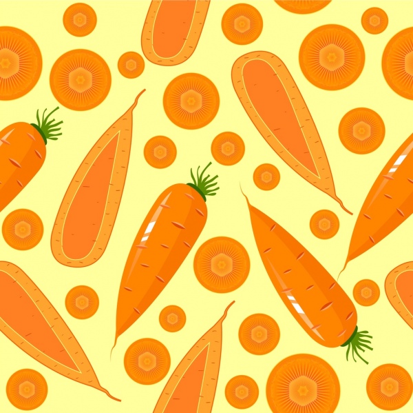 胡萝卜切片背景各种图标重复的设计