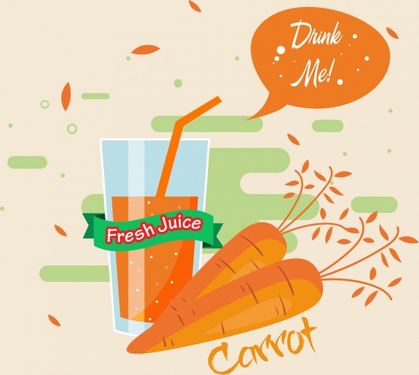 реклама морковного сока ретро оранжевый дизайн