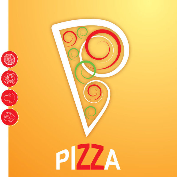 Cartoon Pizza Design freie Vektor