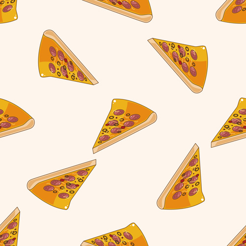 Cartoon-Pizza Muster nahtlos Vektoren