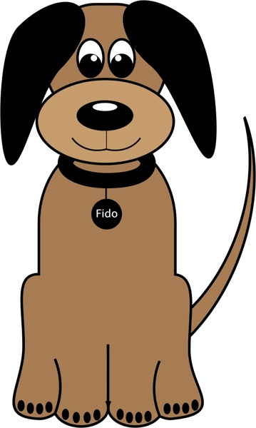 Cartoon-Porträt-Vektor-Illustration der Hund fido