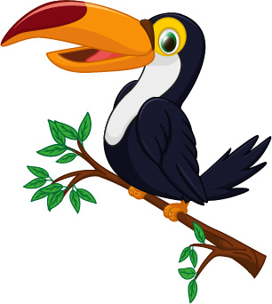 vetor de pássaro Tucano dos desenhos animados
