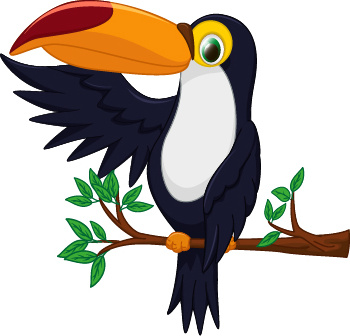 burung toucan kartun vektor