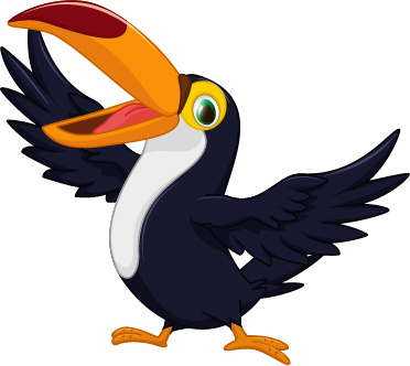 vector de aves de tucán de dibujos animados